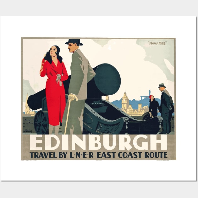 Edinburgh, Scotland - Vintage Travel Poster Design Wall Art by Naves